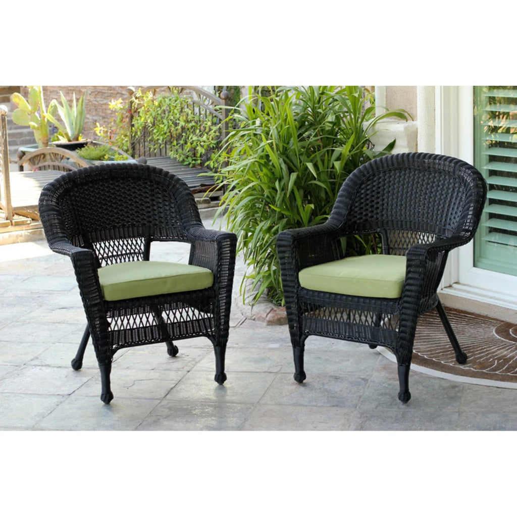 Black Wicker Chair with Cushion X3880