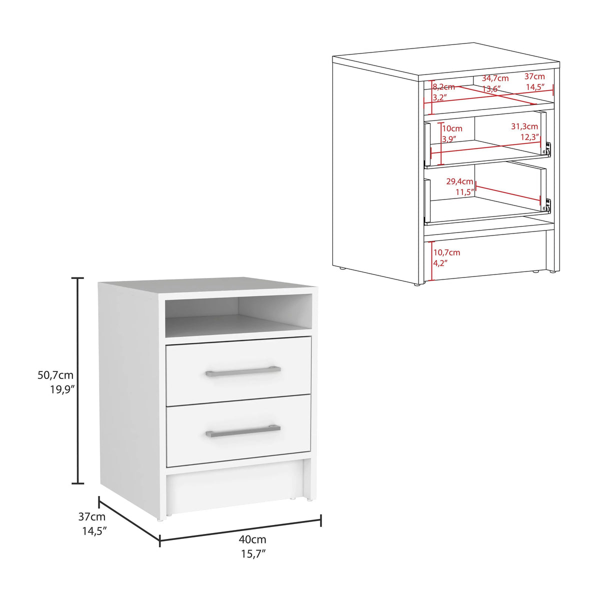 3-Piece Bedroom Set with 3-Drawer Dresser and 2 Nightstands Q1661