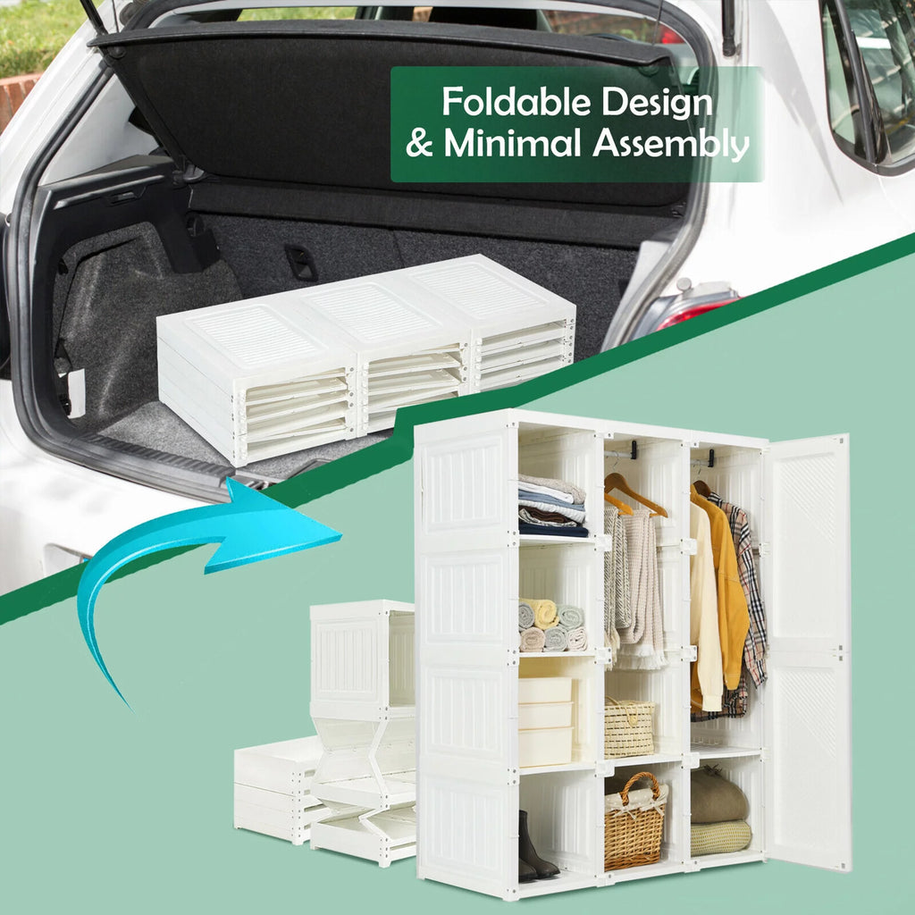 Portable Foldable Closet with 8 Cubes K8175