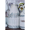 Set of 2 Round White Iron Milk Can C7234