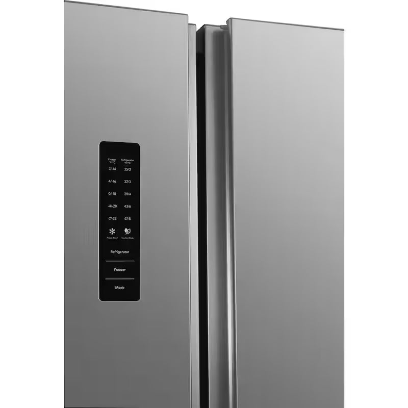 36 in. 18.8 cu. ft. Side by Side Refrigerator in Brushed Steel O19921