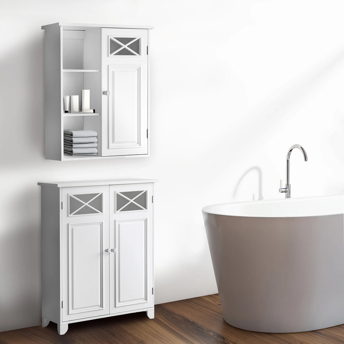 White Wooden Wall Cabinet T289