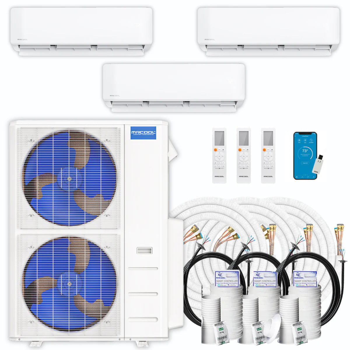 48,000 BTU 3 Zone Ductless Mini Split Air Conditioner and Heat Pump V6908