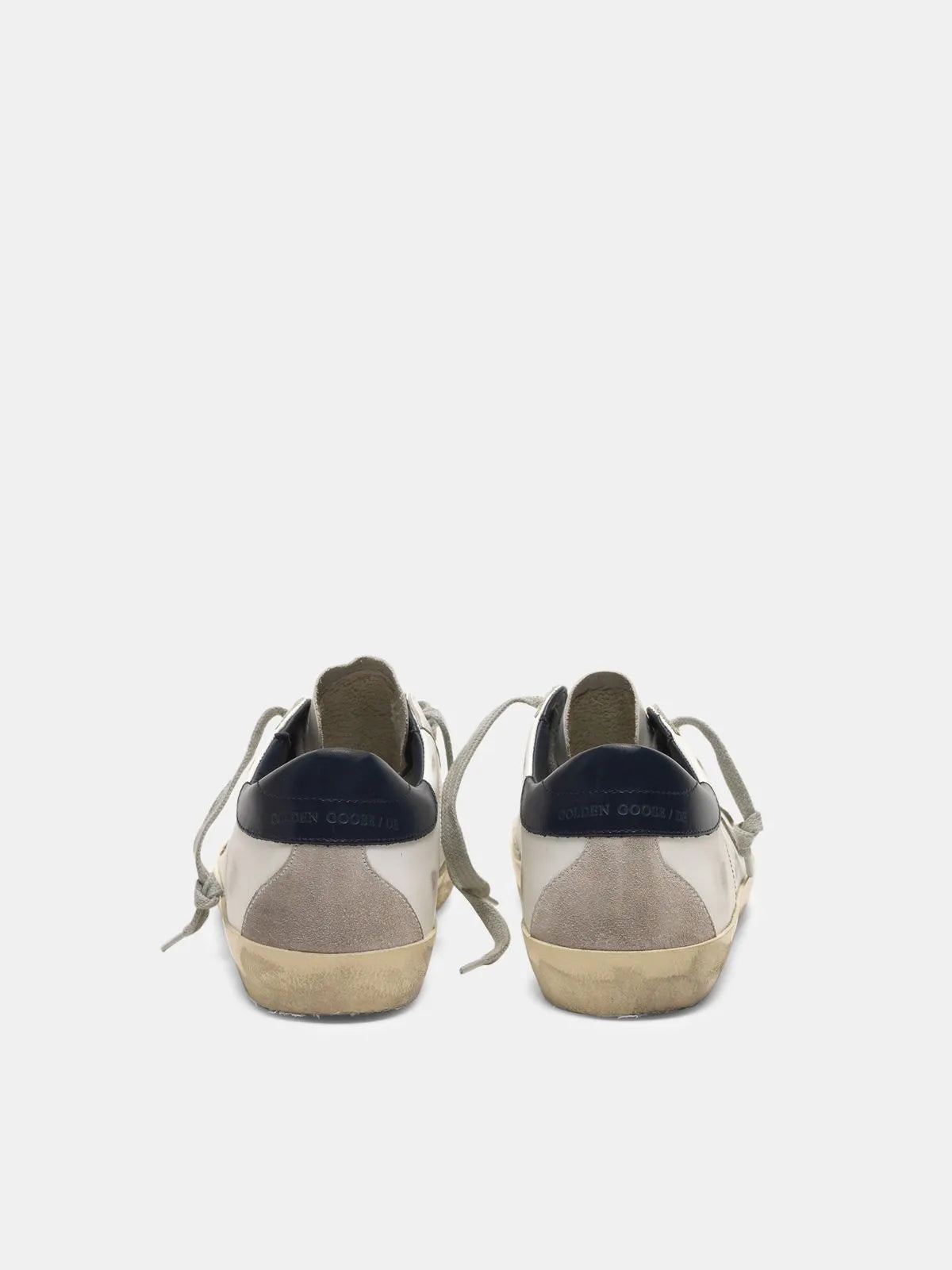 Suede Sneakers with Blue Heel Tab N466
