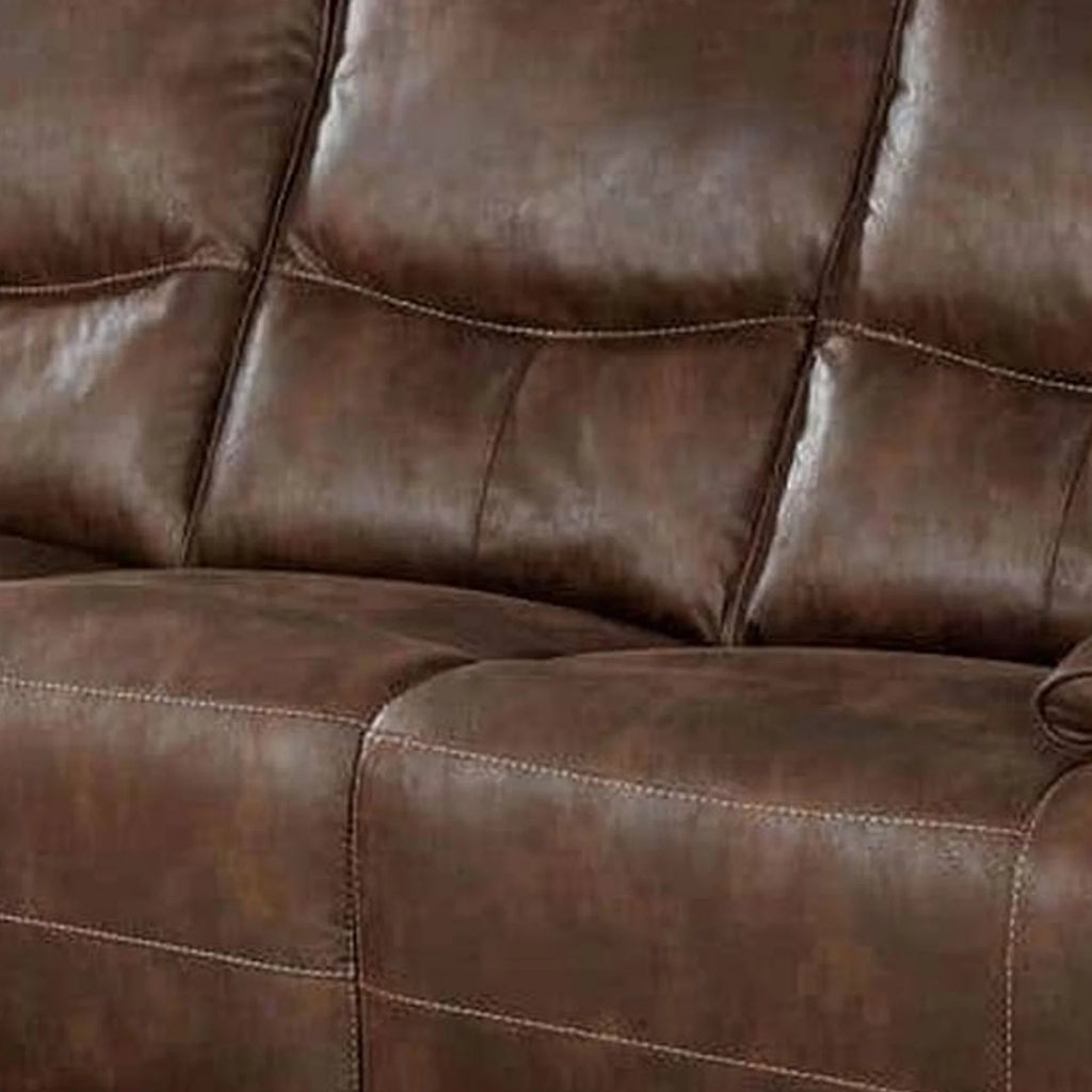 Brown Reclining Sofa with USB Port L280146
