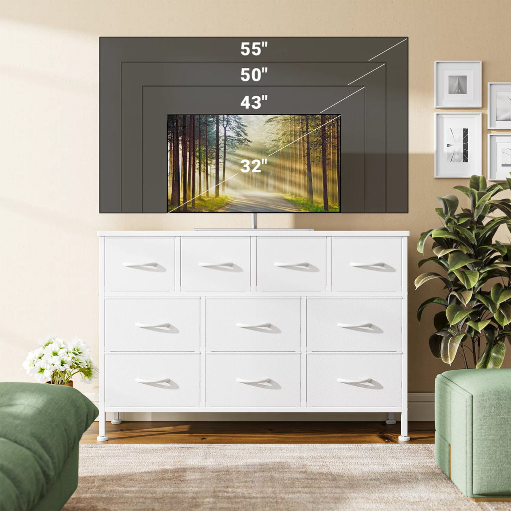 Brown 10 Drawer Fabric Dresser J85000