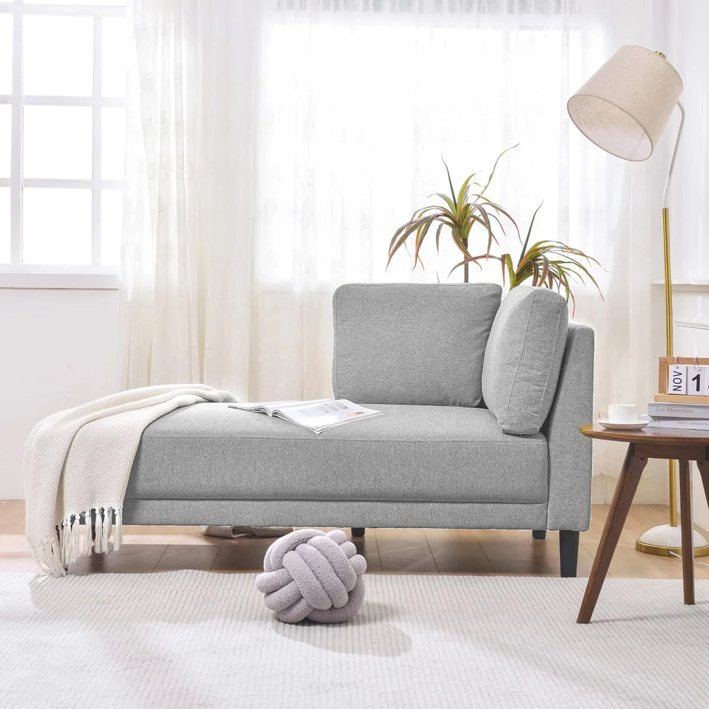 Gray Fabric Upholstered Corner Lounge Chair R968287