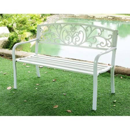 White Iron Garden Bench S8432
