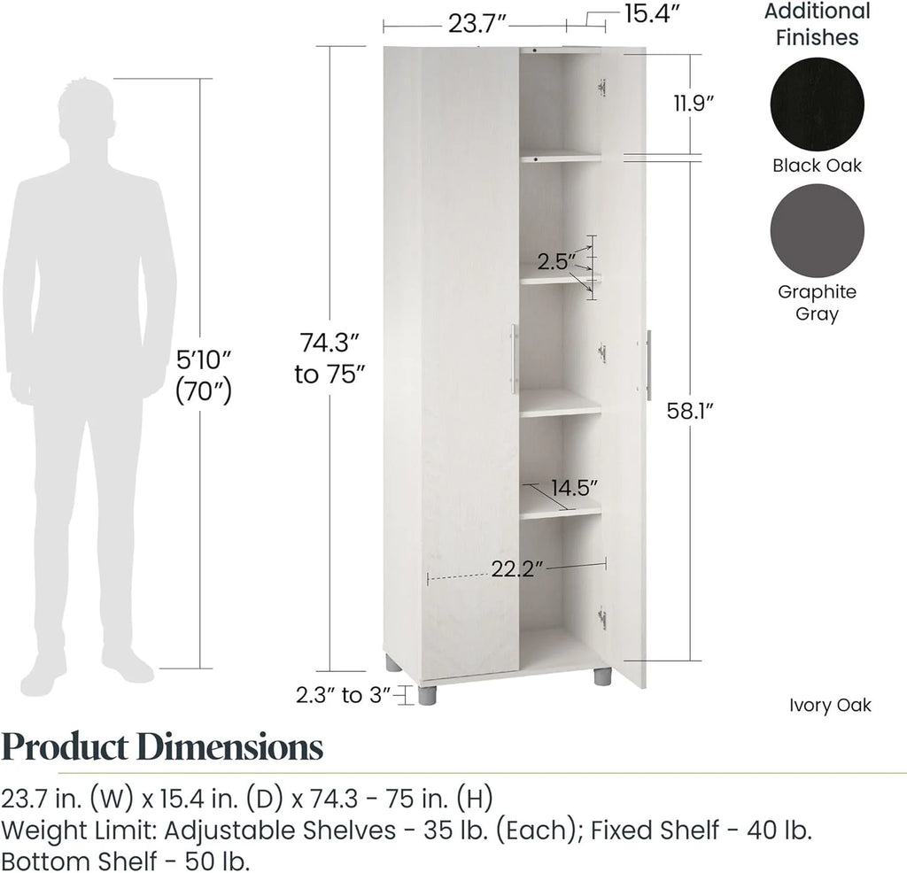 24" Utility Storage Cabinet in Ivory Oak D496
