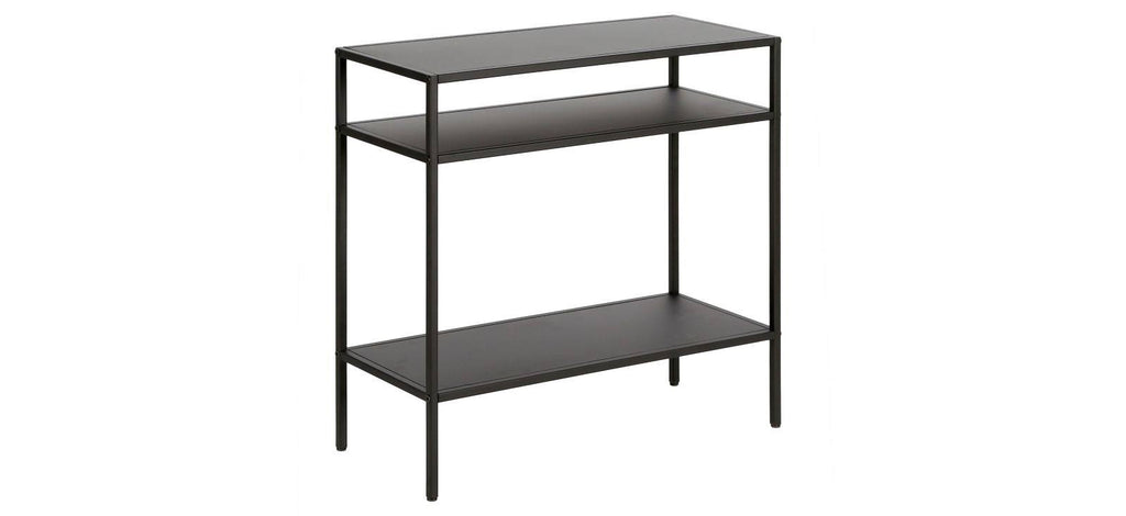 Blackened Bronze Side Table with Metal Shelves W373