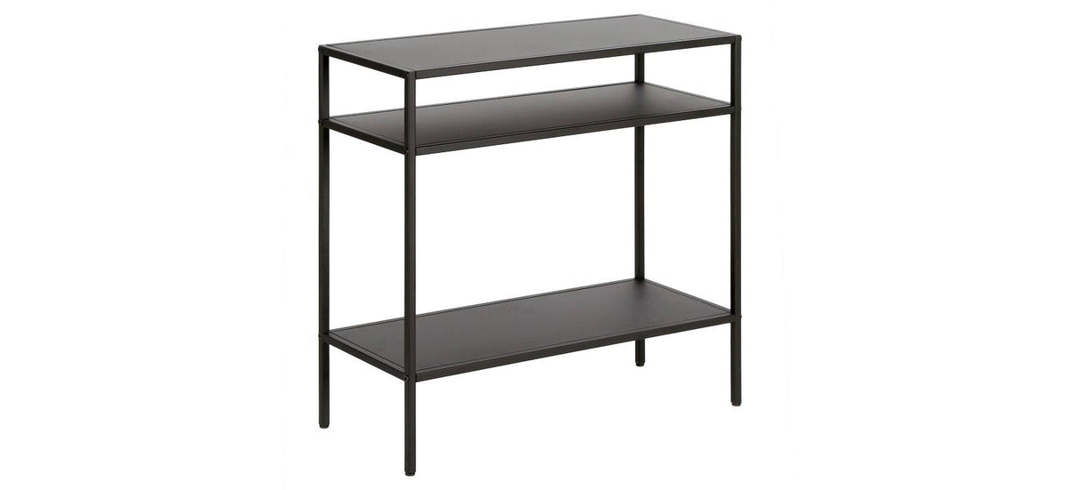 Blackened Bronze Side Table with Metal Shelves W373