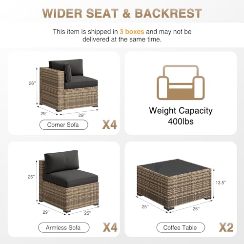 7-Piece Wicker Patio Furniture Set with Cushions G189