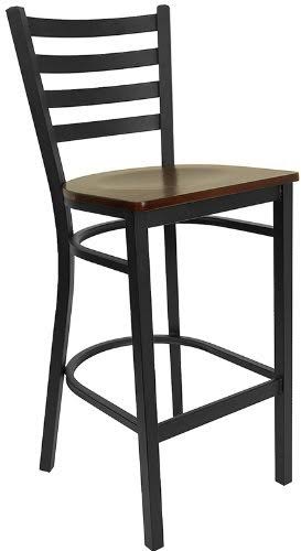 Black Ladder Back Metal Restaurant Barstool Z931