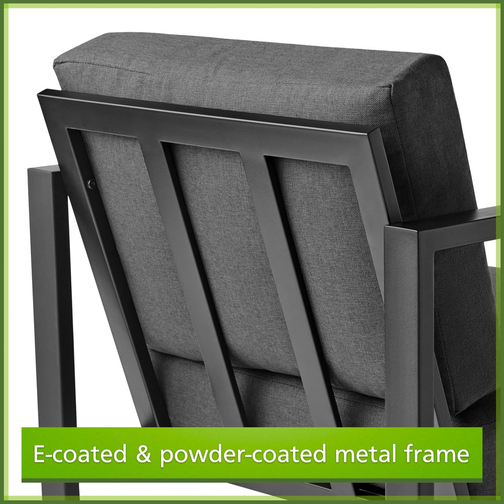 4-Piece Outdoor Patio Conversation Set, Seats 4, Gray B38535