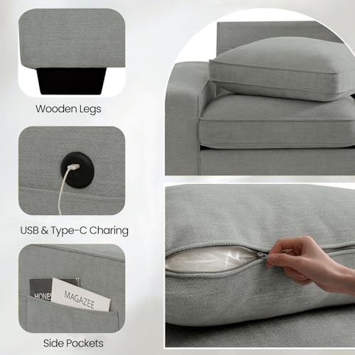100" Chenille Fabric Modular Sofa with Seats Storage M592