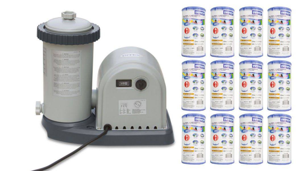 1500 GPH Pool Filter Pump with GFCI & 12 Type A Cartridges Q19797
