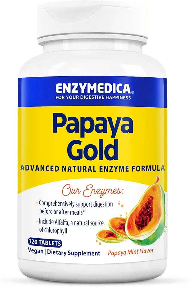 Papaya Digestive Enzymes with Bromelain & Papain, Vegan, Mint, 120 Chewable Tablets M186478