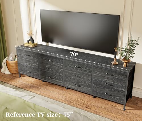 70 Inch 12 Fabric Drawer Dresser F2540