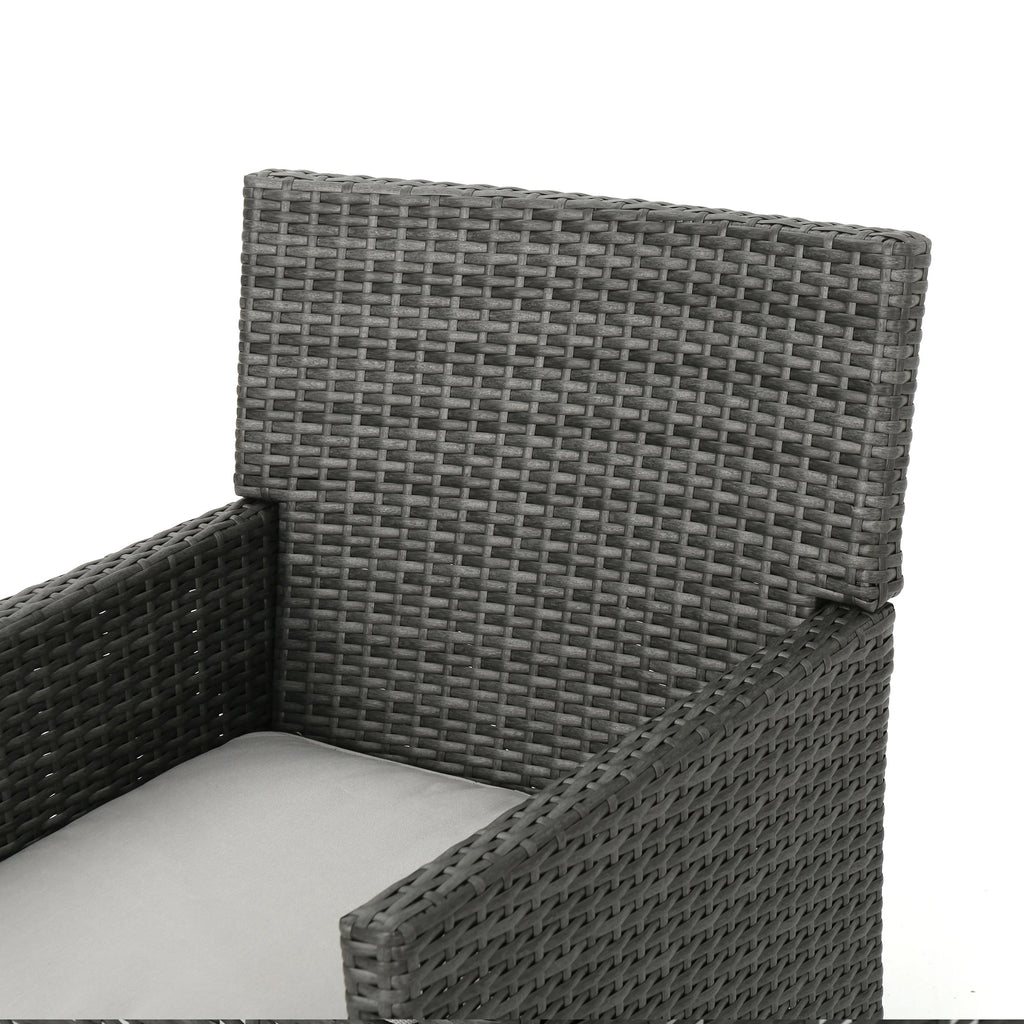 Outdoor Wicker and Aluminum 6 Piece Dining Set with Bench D9506
