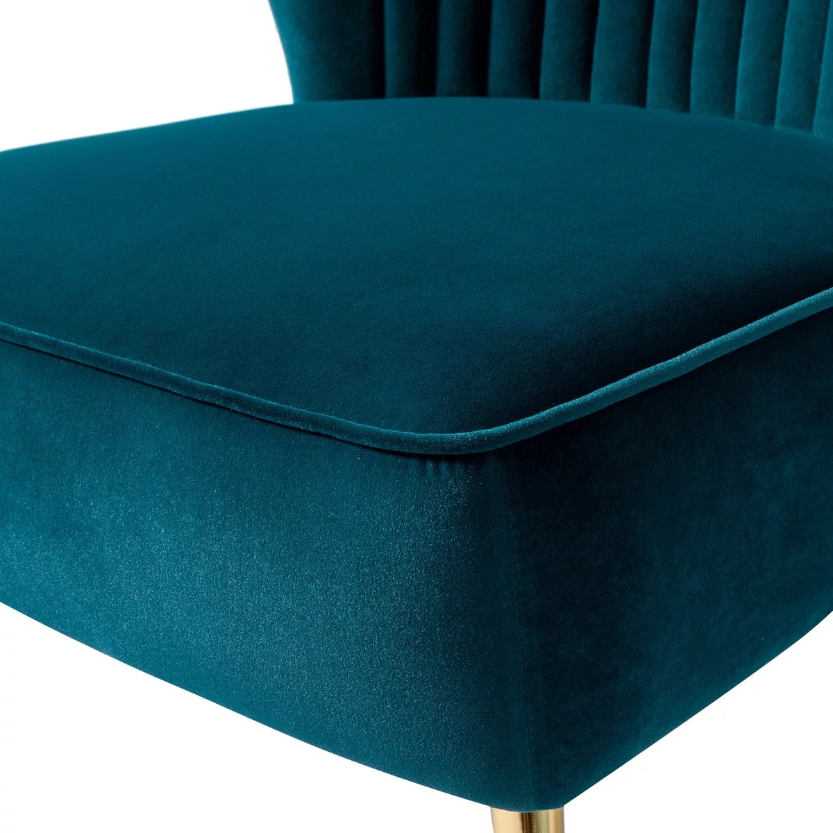 Teal Velvet Armless Accent Chair F246