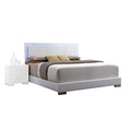 White PU Eastern King Bed with LED X6284