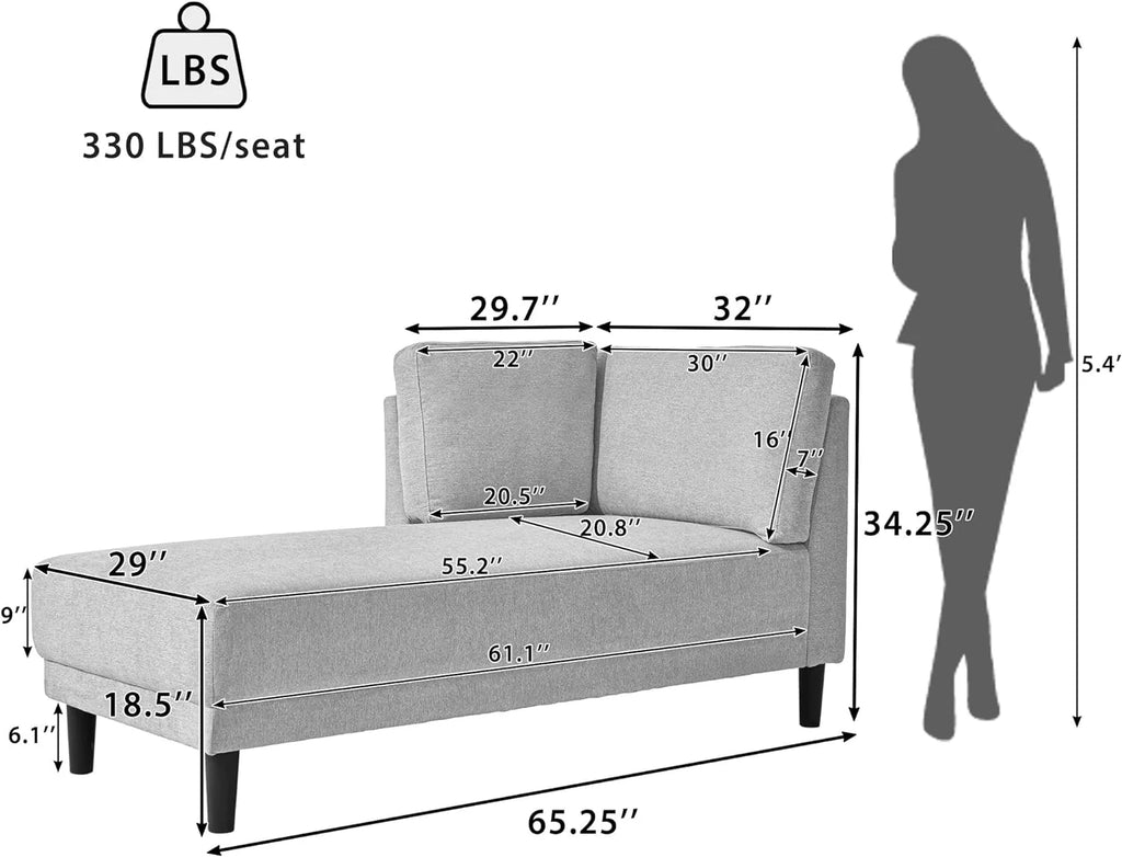 Gray Fabric Upholstered Corner Lounge Chair R968287