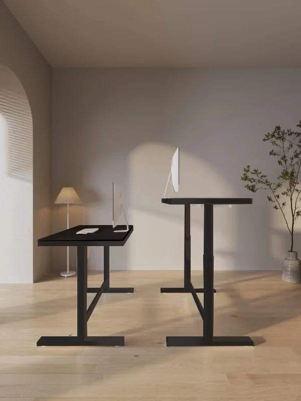 Black Glass Adjustable Height Electric Standing Desk C768672