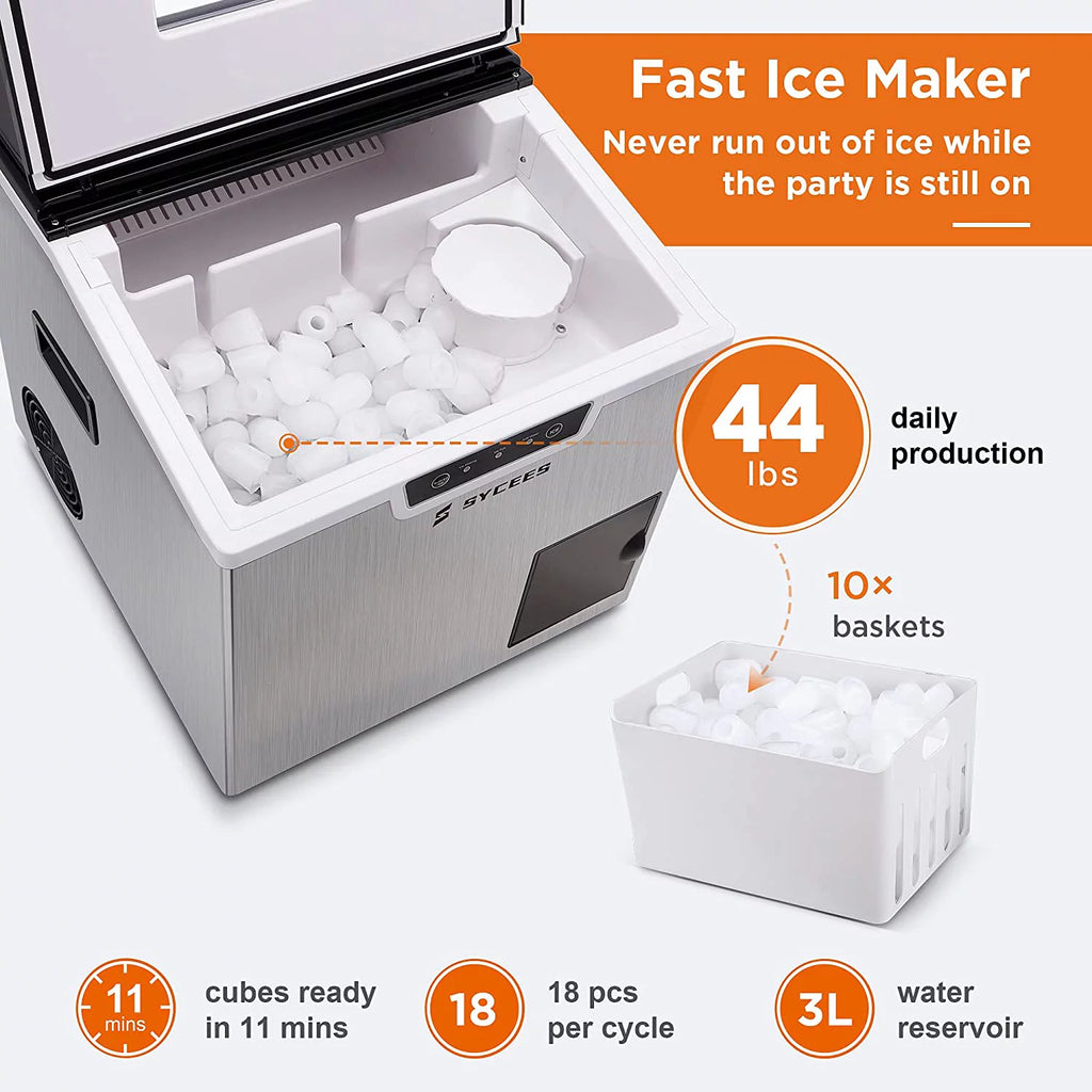 2-in-1 Countertop Ice Maker and Shaver Machine with Ice Scoop and Basket W303