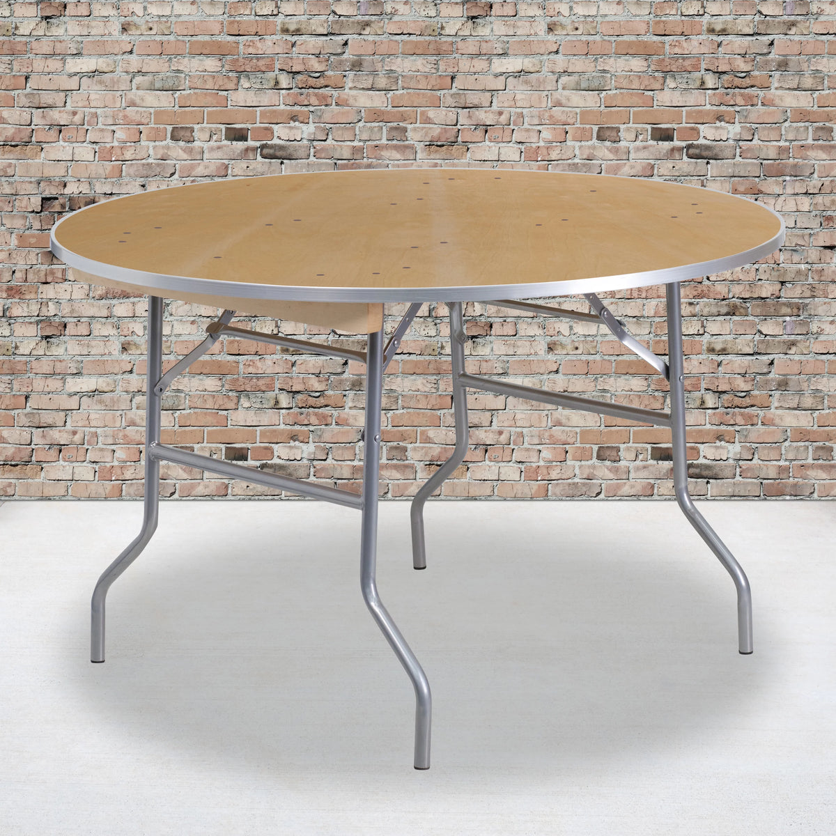 4-Foot Round Heavy Duty Birchwood Folding Banquet Table M286