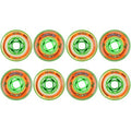 Orange/Green 76mm 76A Inline Roller Hockey Wheels 8-Pack Q6331