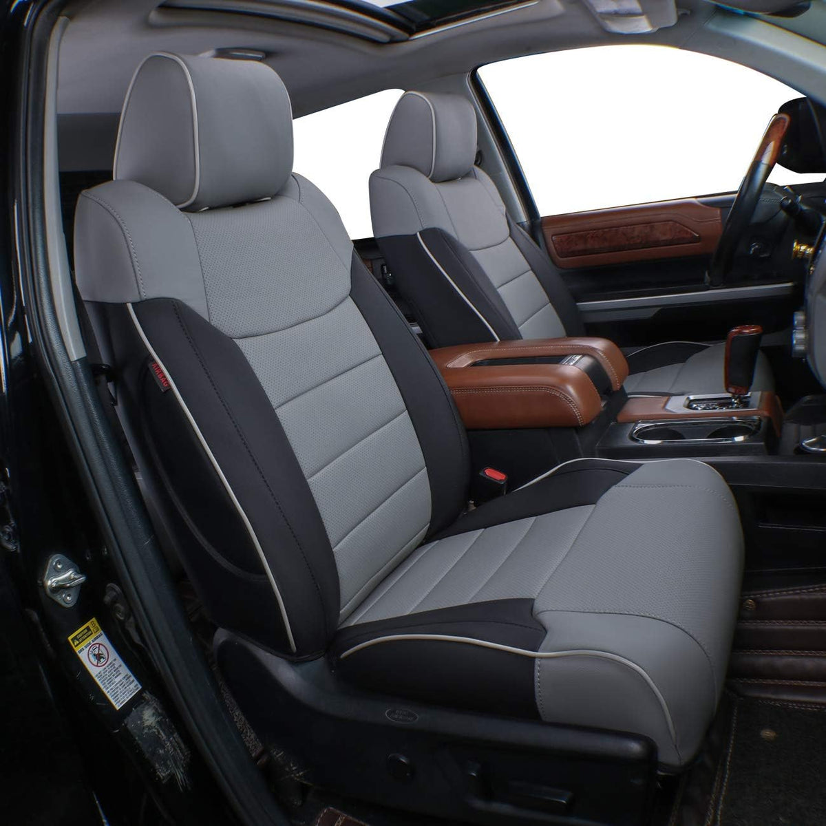 Custom Car Seat Covers Leatherette Black H2913