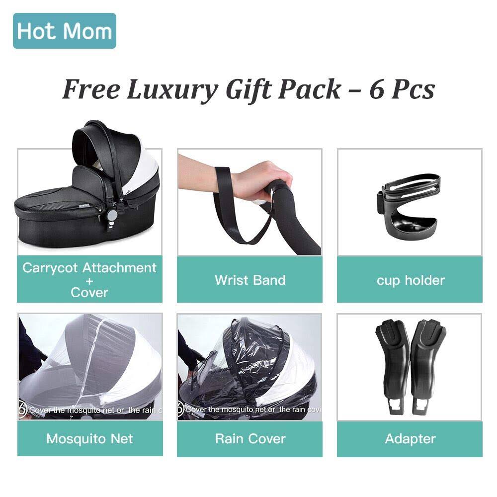 Black Baby Stroller with Bassinet Combo D986826