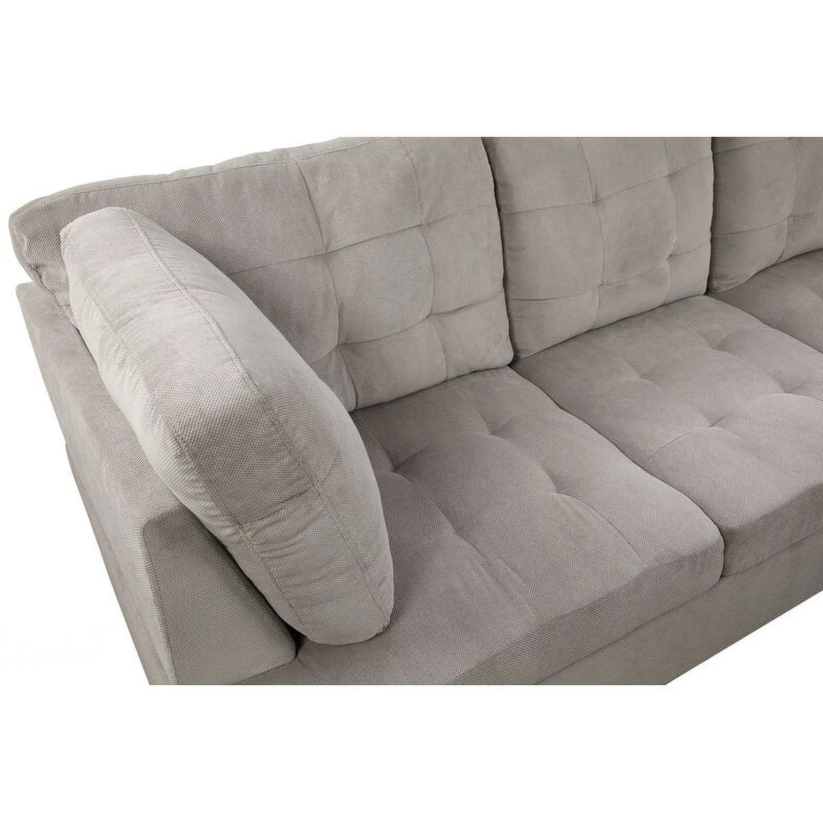 Gray Right Hand Facing Sectional with Ottoman V9348