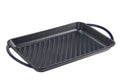 Cobalt Glazed Enameled Cast Iron Double Burner Grill O824