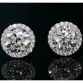 2 CT Diamond Halo Stud Earrings White Gold V62520