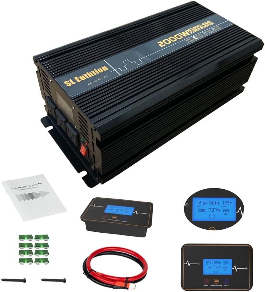 3000W Power Inverter 12V DC to 120V AC with LCD Display USB Port B1920