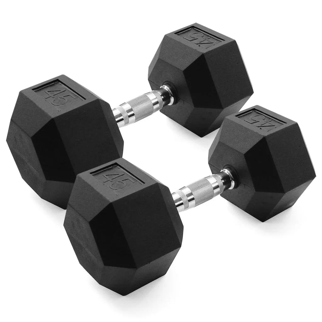 10 lb Rubber Hex Dumbbells Pair G654