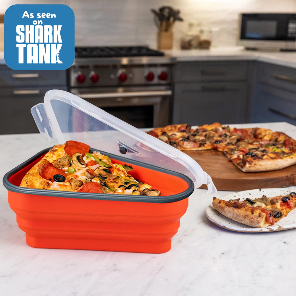 Reusable Pizza Storage Container with 5 Microwavable Serving Trays, 2 Pack D13236