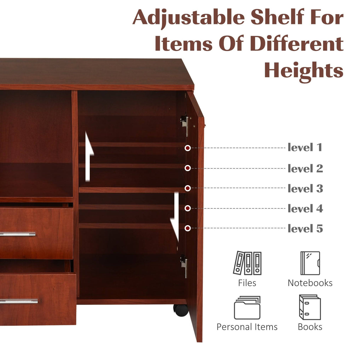 Printer Stand with Casters Mobile File Cabinet E76456