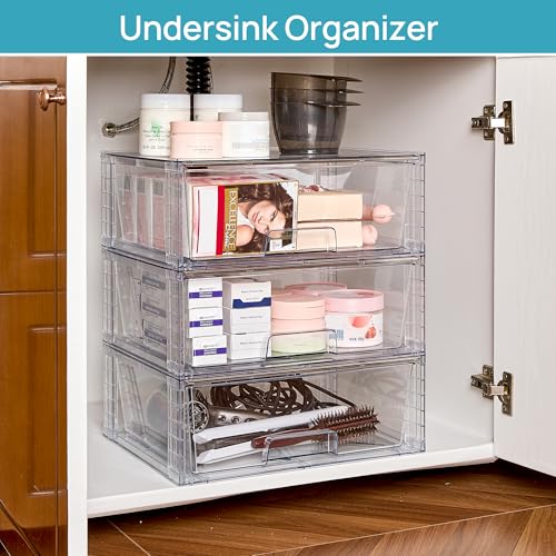 2 Pack Stackable Clear Acrylic Storage Drawers L8280