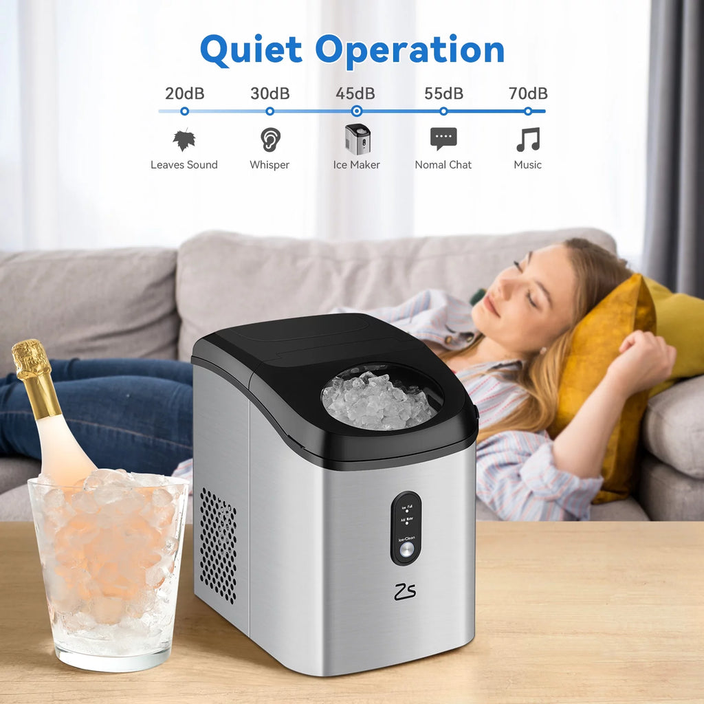 Portable Countertop Ice Maker with Ice Scoop and Basket I493