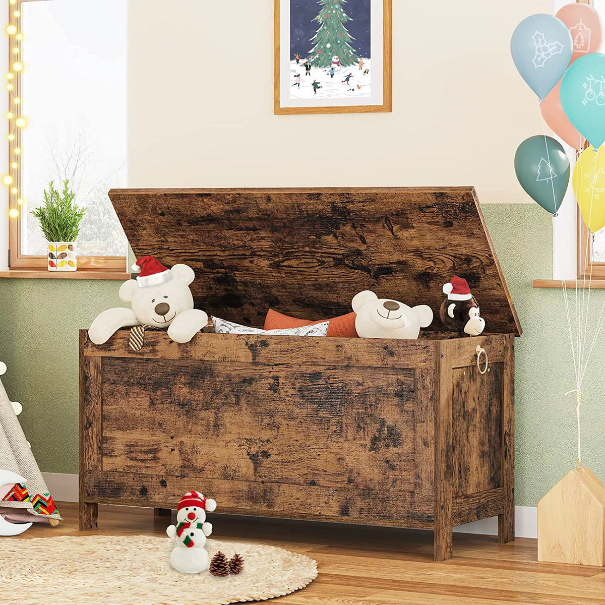 Rustic Brown Storage Chest X634