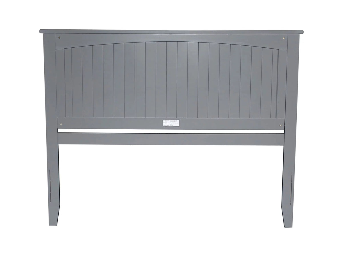 Queen Wood Panel Headboard with Device Charger in Gray S406