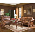 2 Piece Brown Leather Sofa Set X9738