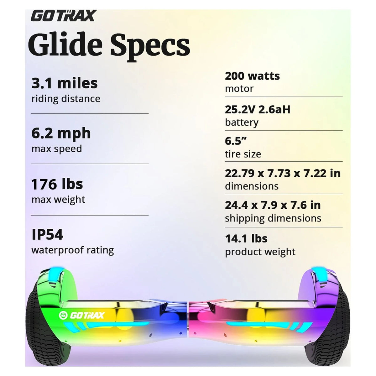 6.5 Hoverboard with Bluetooth Speaker and Led Lights O186