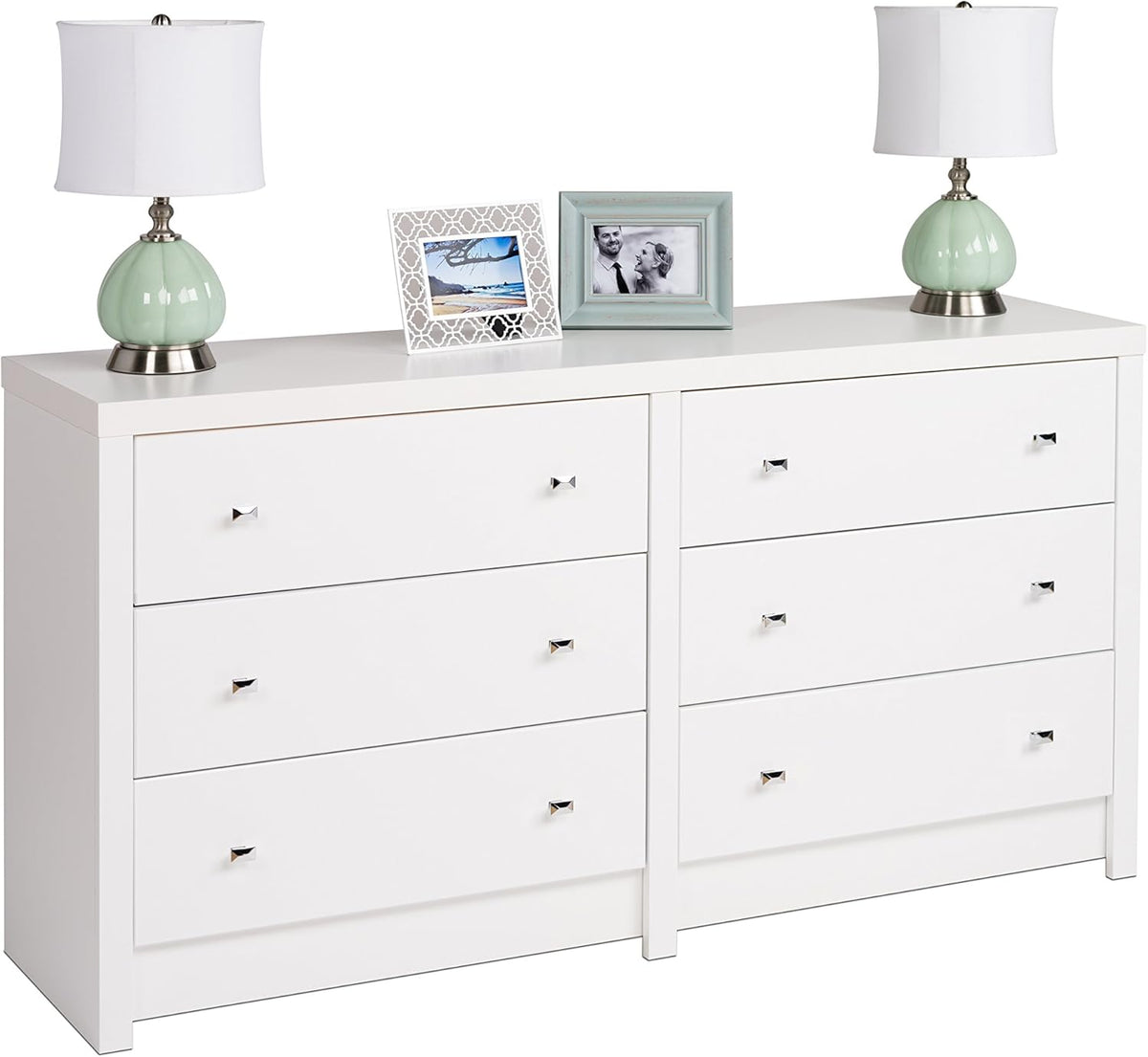 White 6 Drawer Dresser Y5307