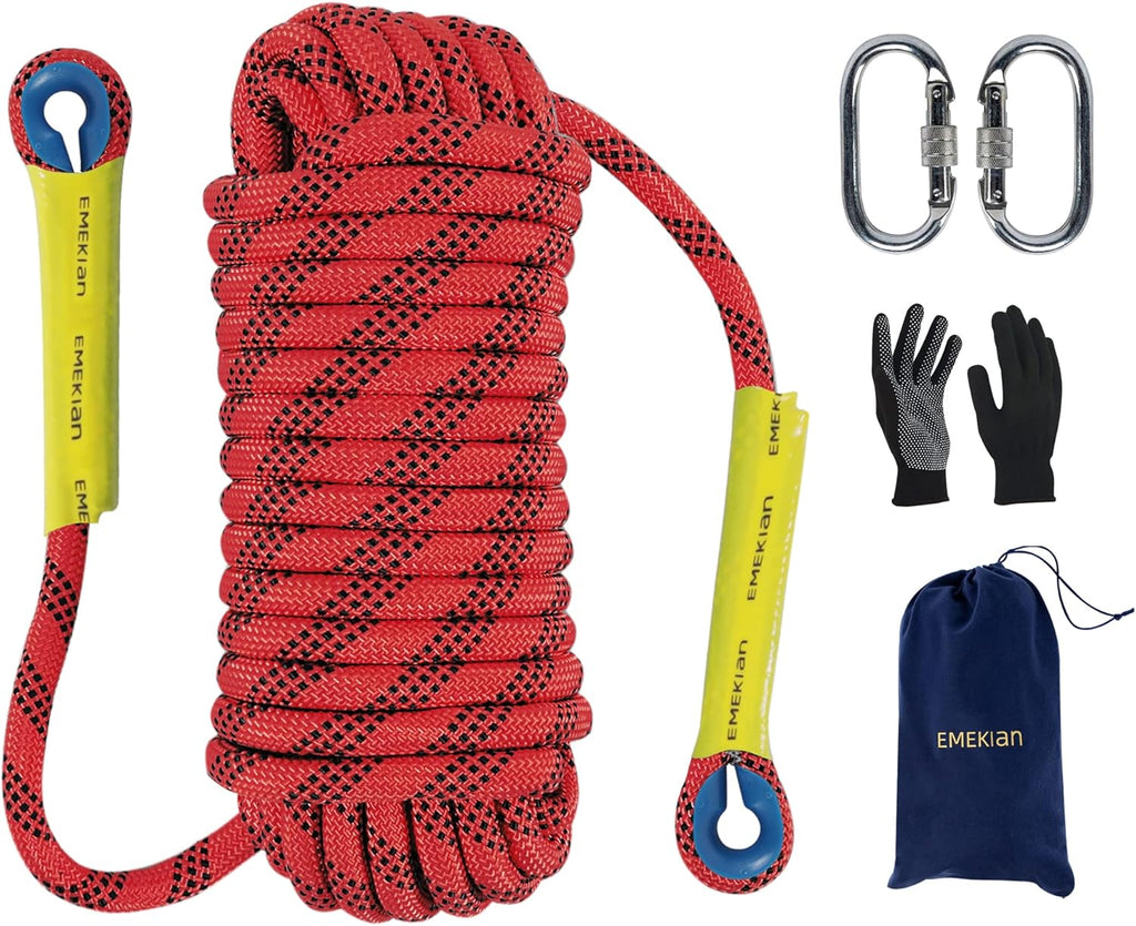 10mm 10M Static Climbing Rope with Non-Slip Gloves N183