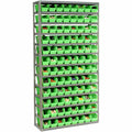 13 Shelf Steel Shelving with 96 Plastic Shelf Bins, Green B690