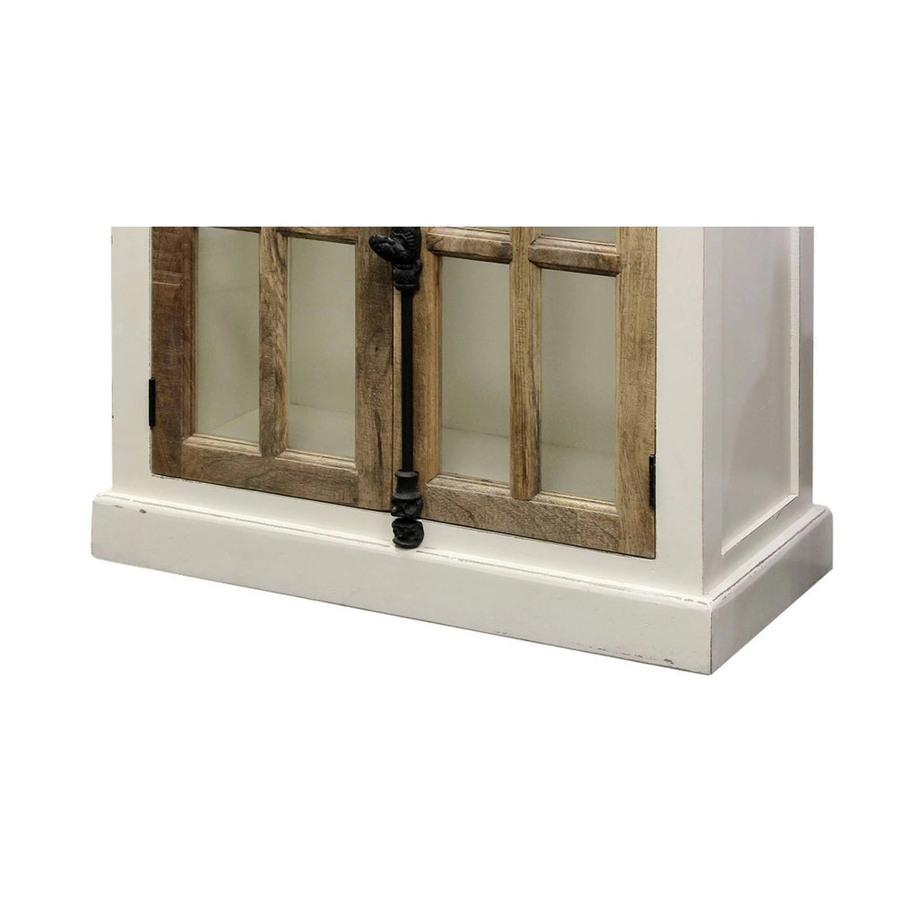 White Natural Cabinet with Clear Tempered Glass Window J779
