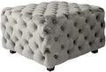 Gray Velvet Square Ottoman T814